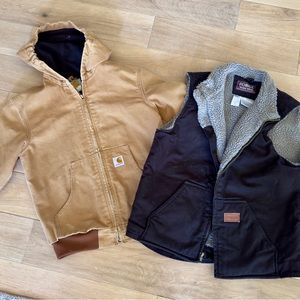 Youth Large Carhart coat and Forge Work vest.